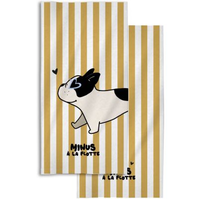 Serviette de plage Minus Bouledogue (70x140 cm) Zakuw