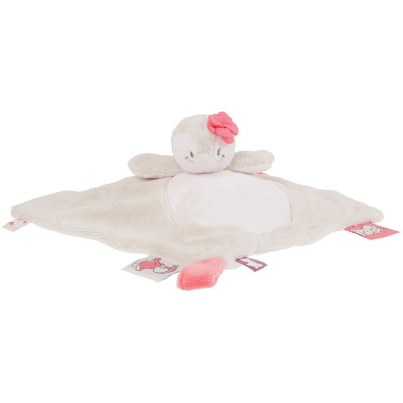 Doudou plat Coco le pingouin Tidou blanc écru Noukie's