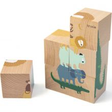 Puzzle cubes en bois Animaux (6 cubes)  par Trixie