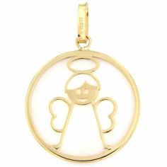 Médaille Ange (or jaune 750° et nacre) - Aubry-Cadoret