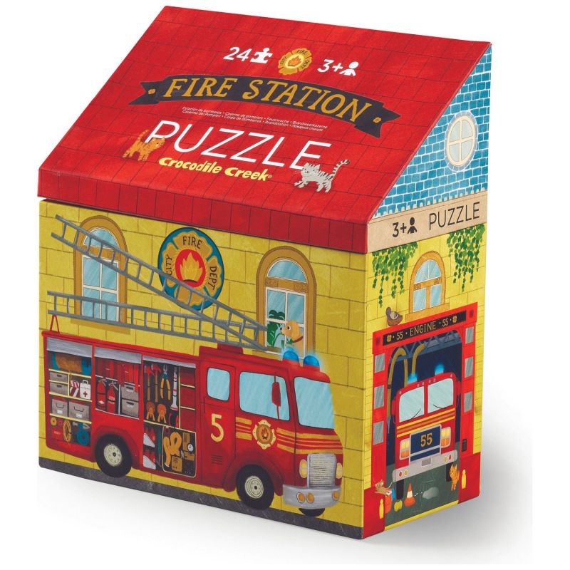 Puzzle maison La station des pompiers (24 pièces) Crocodile Creek Packaging 1