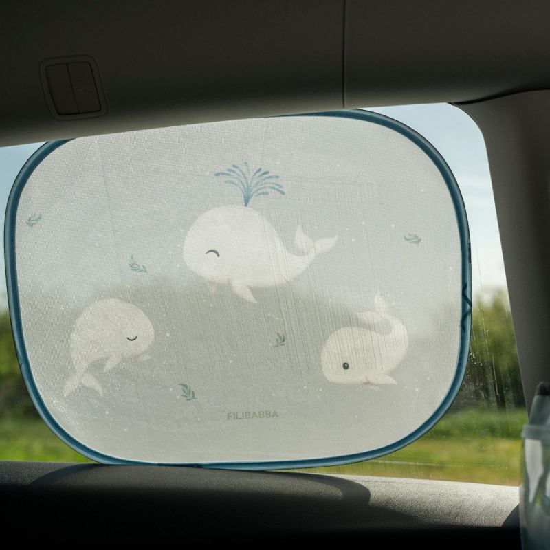 Lot de 2 pare-soleil pour voiture Les contes de Christian la Baleine Filibabba Ambiance 2