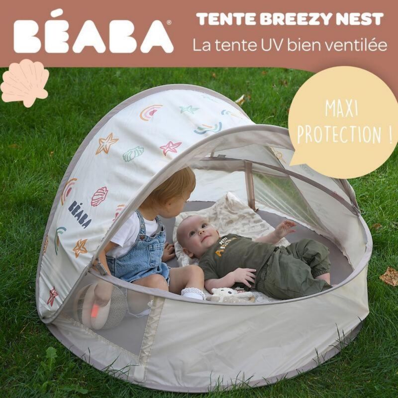 Tente Anti UV Upf50+ Breezynest Argile Béaba Ambiance 7