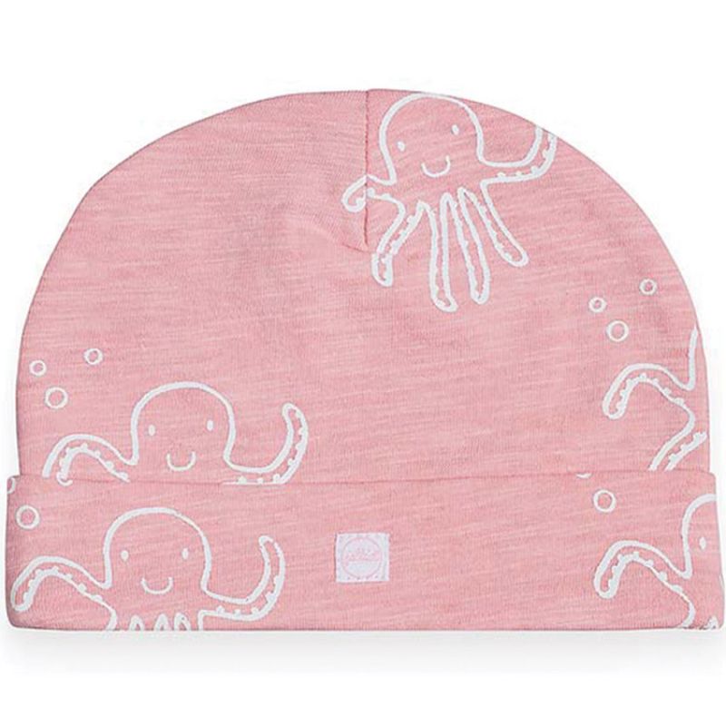 Bonnet en coton Octopus pieuvre rose (6-12 mois) Jollein
