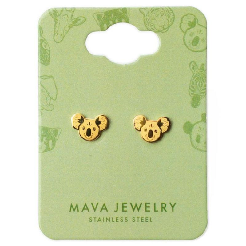 Boucles d'oreilles Koala (Plaqué or 18 carats) Mava Packaging 2