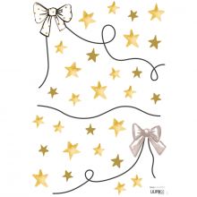 Planche de stickers guirlande d'étoiles Flamingo by Lucie Bellion (29,7 x 42 cm)  par Lilipinso