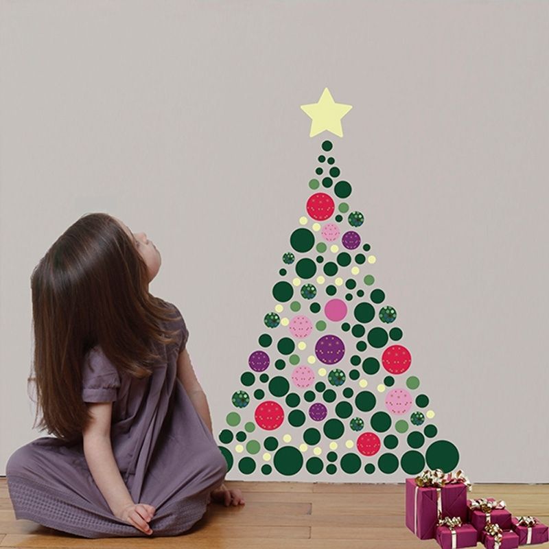 Sticker Sapin de Noël multicolore AFKliving
