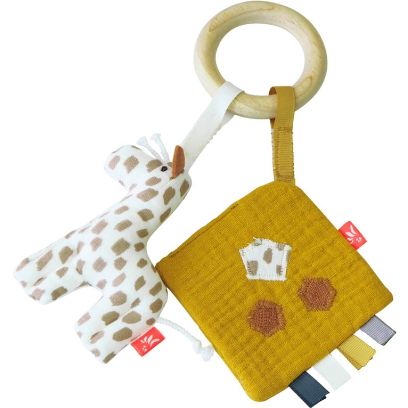 Jouet d'éveil avec anneau de dentition Girafe (23 cm) Kikadu