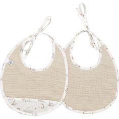 Lot de 2 bavoirs naissance gaze de coton Daydream - BB & Co