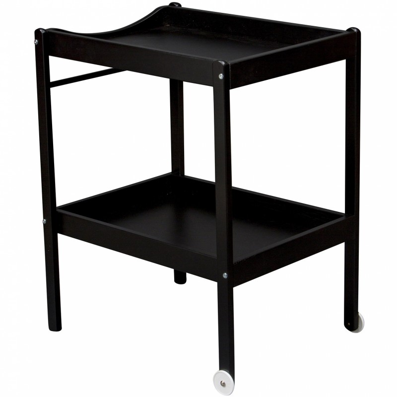 Table à langer Alice en bois massif laqué noir Combelle