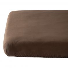 Drap housse Satin Brun (70 x 140 cm) - Kadolis