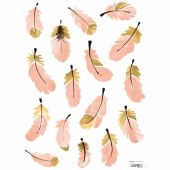Stickers muraux plumes roses Flamingo by Lucie Bellion