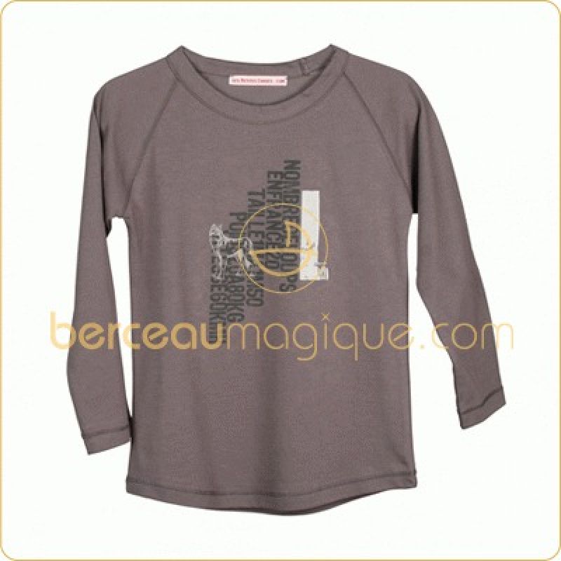 Tee-shirt  manches longues Sam loup charbon 