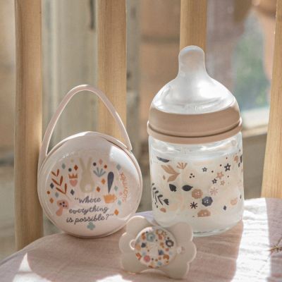 Biberon en verre tétine SXPro S Wonderland Beige (120Ml)