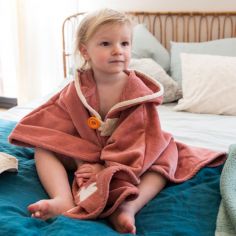 Cape de bain marsala écureuil personnalisable (0-5 ans)