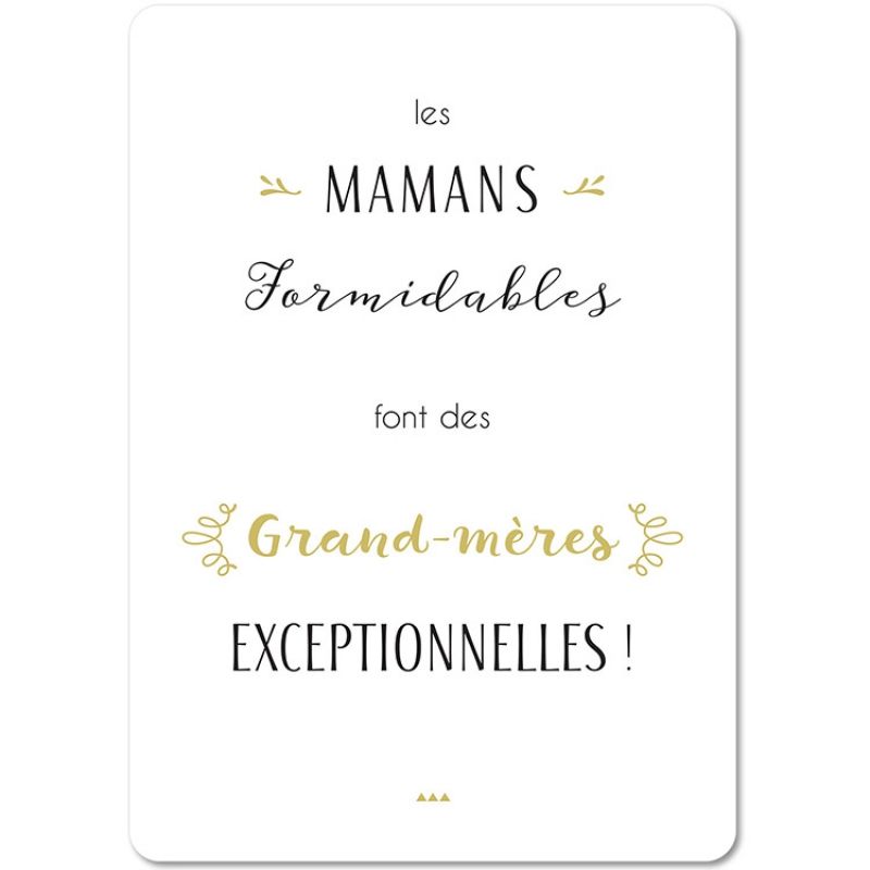 Carte citation Grand-Mère (15 x 21 cm) Mes Mots Déco