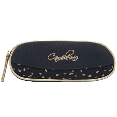 Trousse double compartiment Navy Gold Leopard