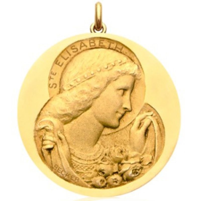 Médaille Sainte Elisabeth (or jaune 750°) Becker