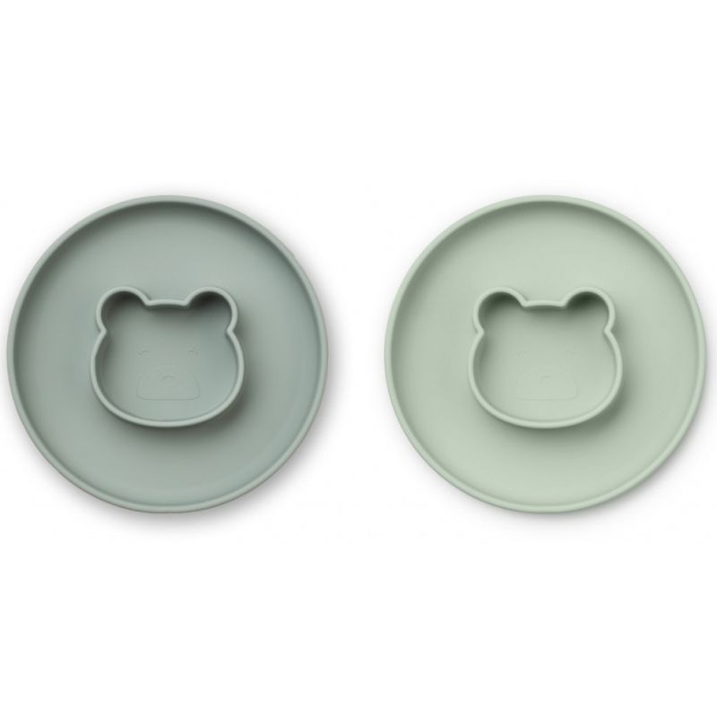 Lot de 2 assiettes à compartiments Gordon Mr Bear mint mix Liewood