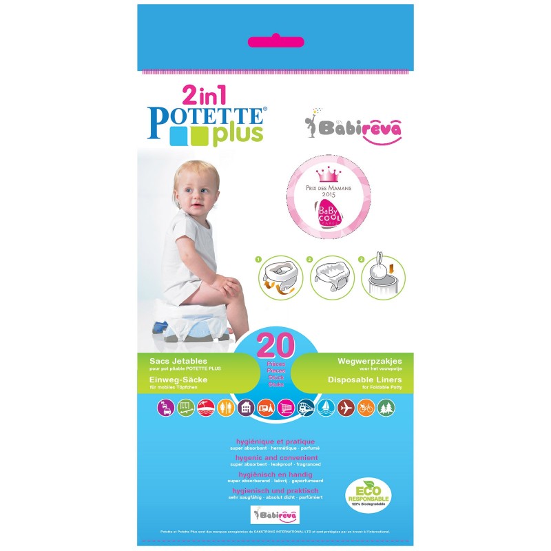 Recharges de 20 sacs pour pot de voyage 2 en 1 Potette