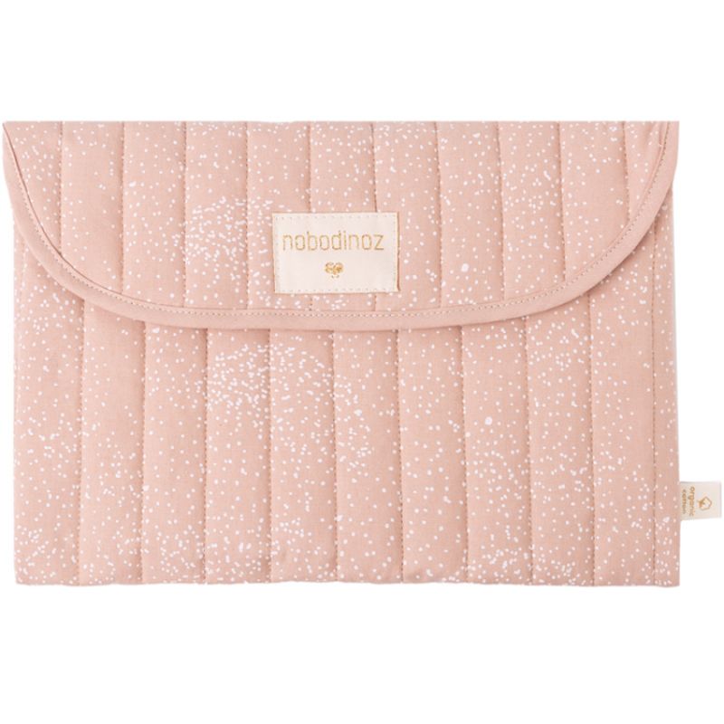 Pochette de change Bagatelle coton bio White bubble Misty pink Nobodinoz