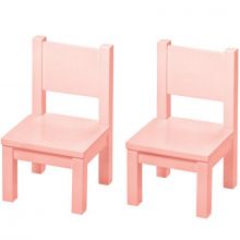 Lot de 2 chaises enfant en bois massif rose poudré  par Pioupiou et Merveilles