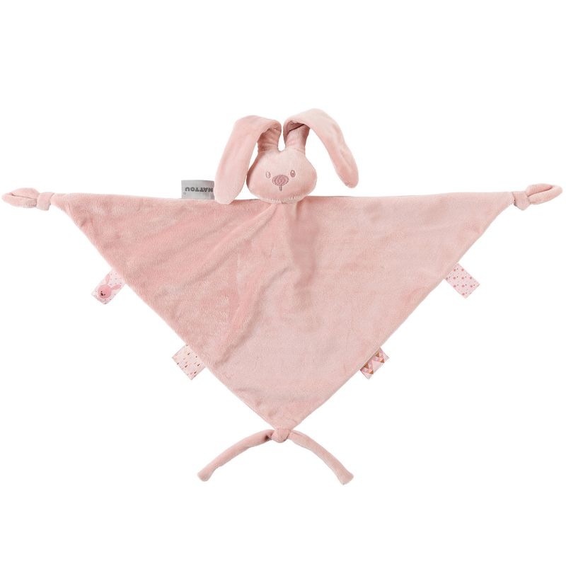 Maxi doudou attache sucette lapin Lapidou rose (40 x 65 cm) Nattou