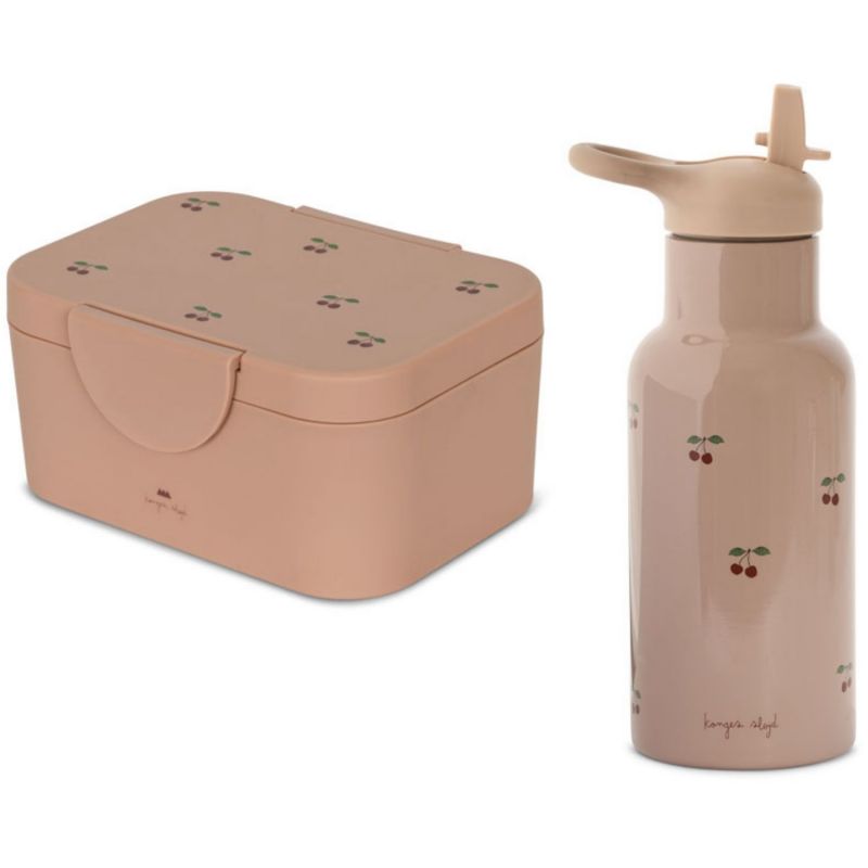 Boîte à goûter + gourde Cherry blush Konges Slojd Produit 1