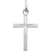 Pendentif Croix à l'étoile (or blanc 18 carats)