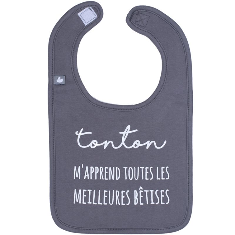 Bavoir à velcro Tonton m'apprend les meilleures bêtises BB & Co