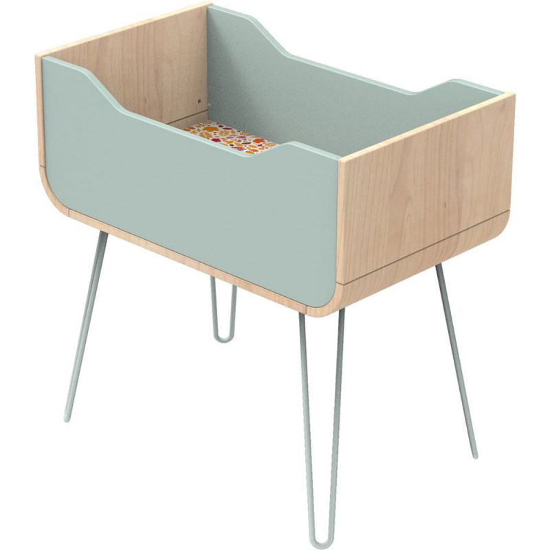 Berceau Bambin bleu-bois pieds fil bleu (90 x 50 cm) Sauthon Original