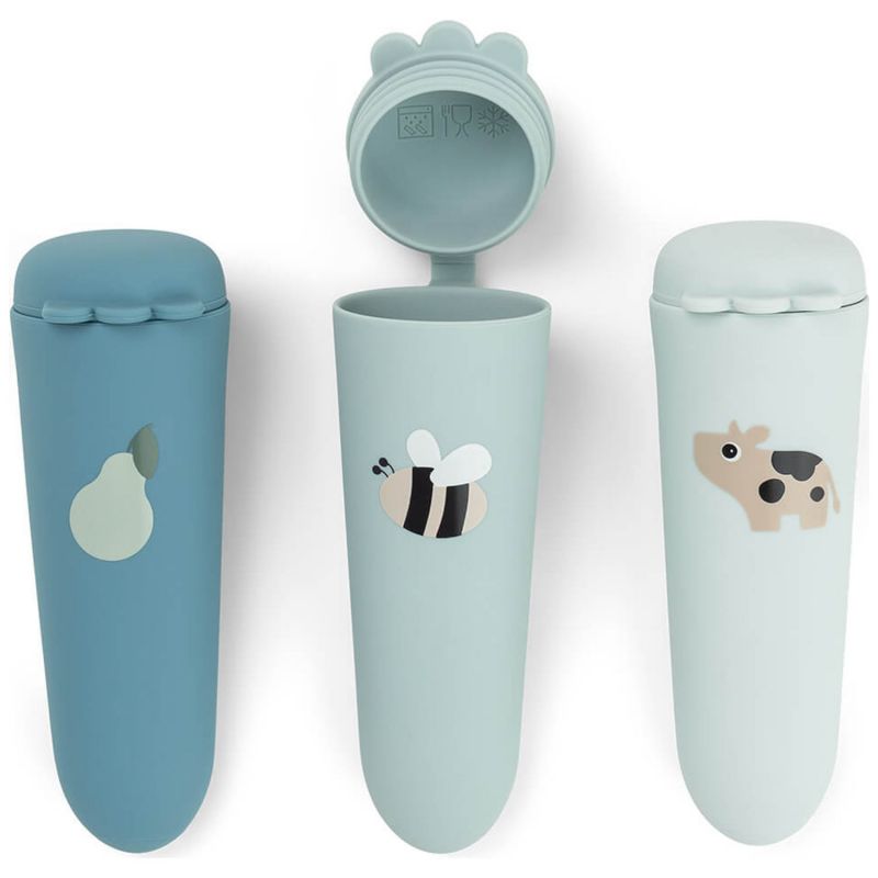 Lot de 3 moules à glace silicone Dotti Bleu Done by Deer Produit 1