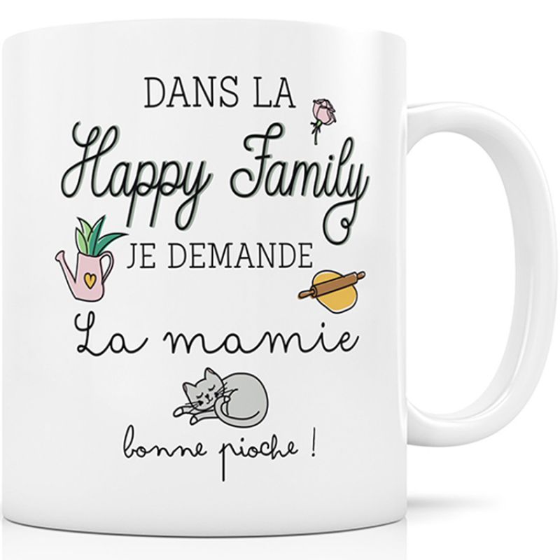 Mug en céramique Dans la Happy Family je demande la mamie Créa Bisontine
