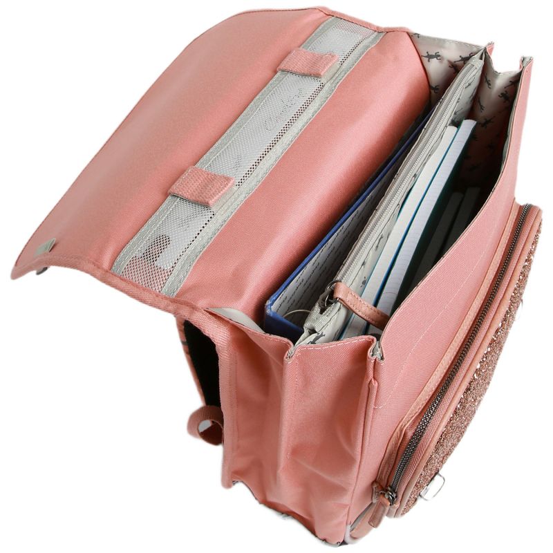 Sac à dos Glossy Pink (39 cm) Caméléon Produit ouvert 4