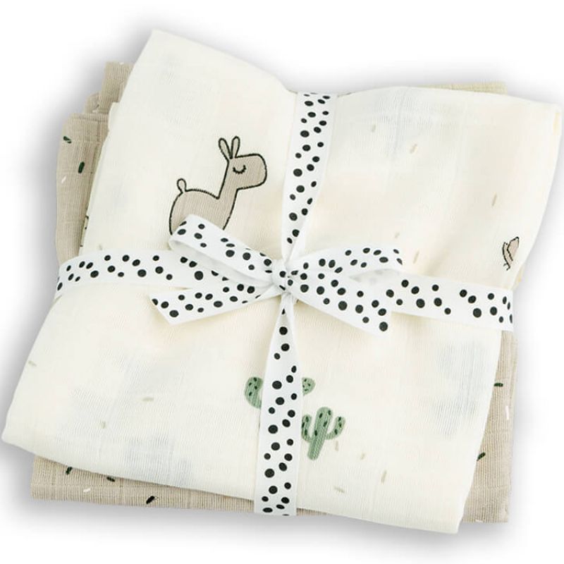 Lot de 2 maxi langes Lalee Sable (120 x 120 cm) Done by Deer