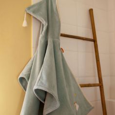 Cape de bain vert pingouin personnalisable (0-5 ans)