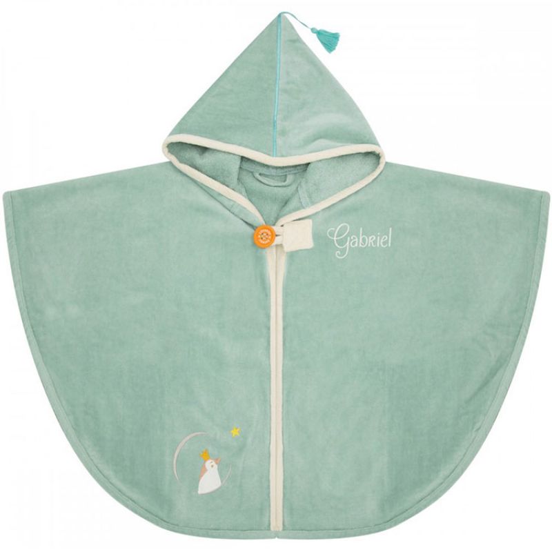 Poncho de bain vert pingouin personnalisable (0-5 ans) L'oiseau bateau Produit 1