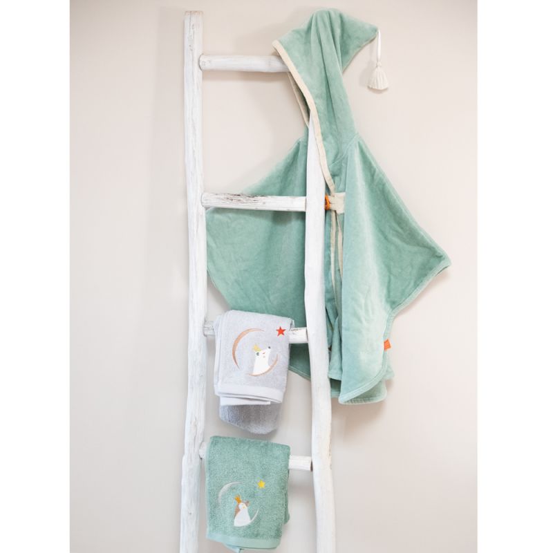 Poncho de bain vert pingouin personnalisable (0-5 ans) L'oiseau bateau Ambiance 3