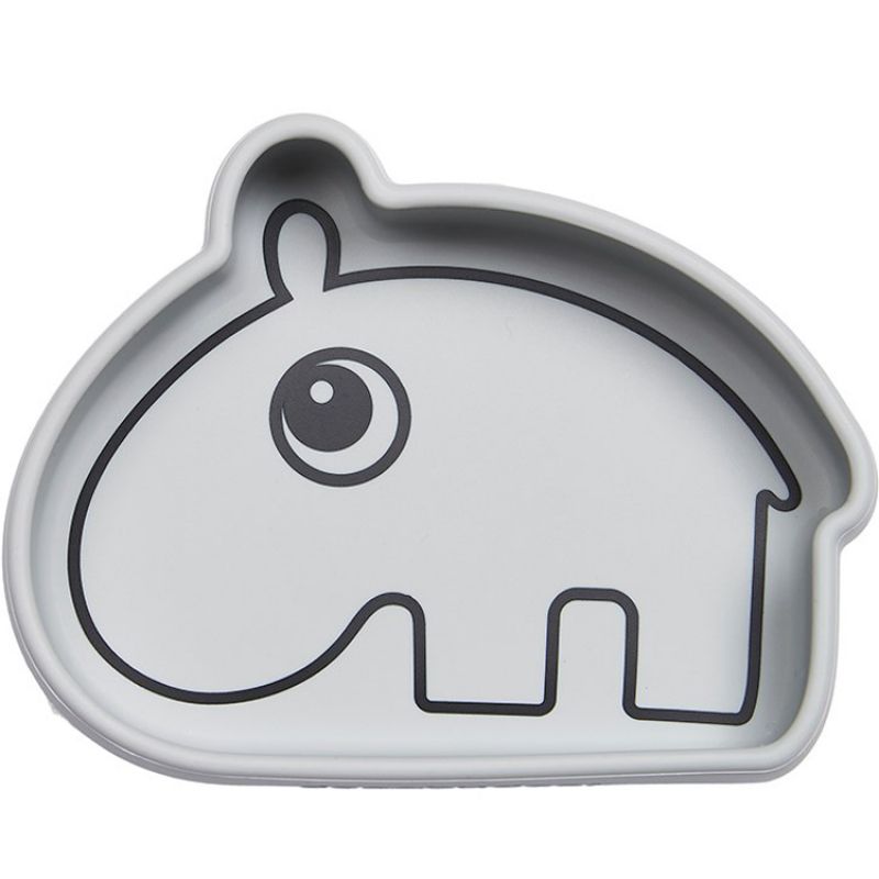 Bol antidérapant silicone Ozzo hippopotame gris Done by Deer
