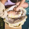 Sac à langer Comme un bonbon Romy damier jaune BEBEL Ambiance 3