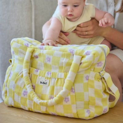 Sac à langer Comme un bonbon Romy damier jaune BEBEL