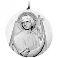 Médaille Saint Emmanuel (or blanc 750°)  par Becker