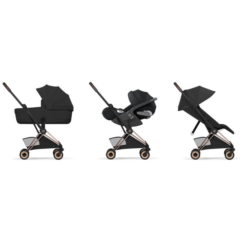 COŸA Style 2026 Poussette ultra-compacte et Châssis Rose Gold Sepia Black Cybex Produit 3