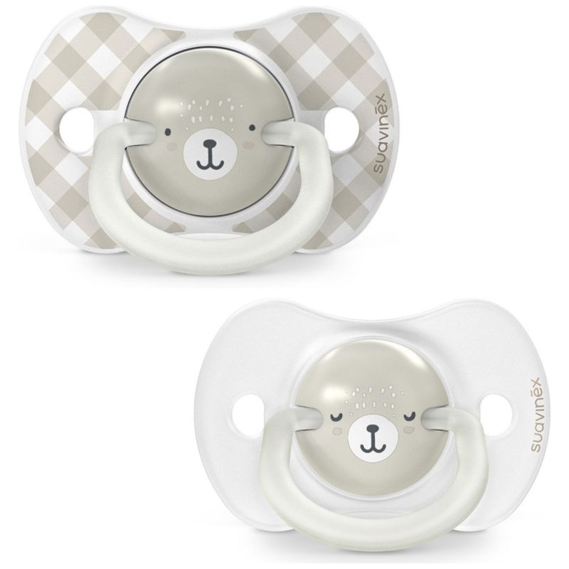 Lot de 2 sucettes symétriques SXPro Wild&Free Night and Day Gris (0-6 mois) Suavinex Produit 1
