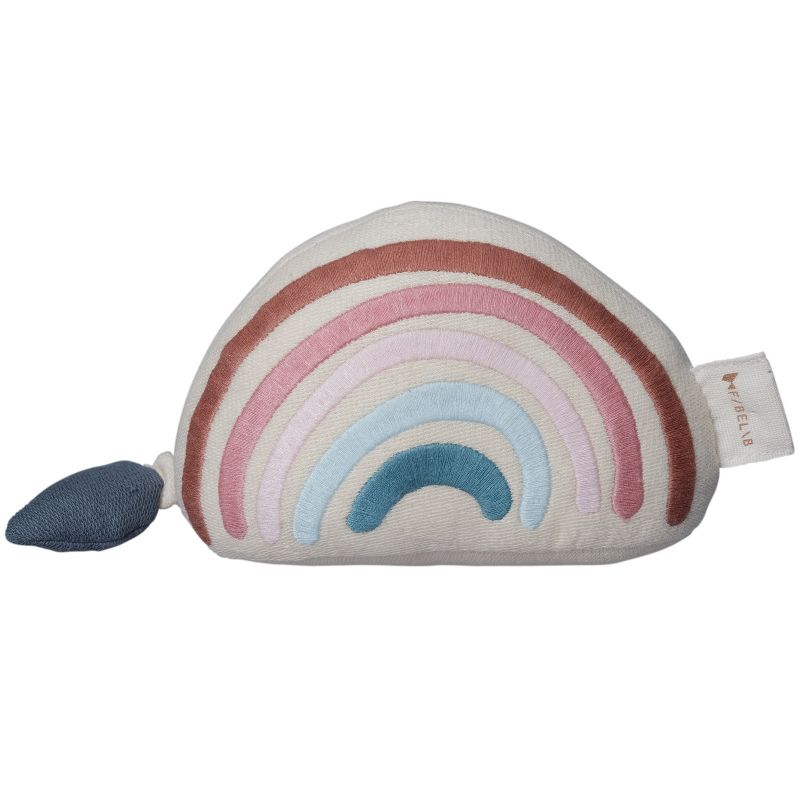 Mini peluche musicale en coton bio Arc-en-ciel (16 x 9,5 cm) Fabelab