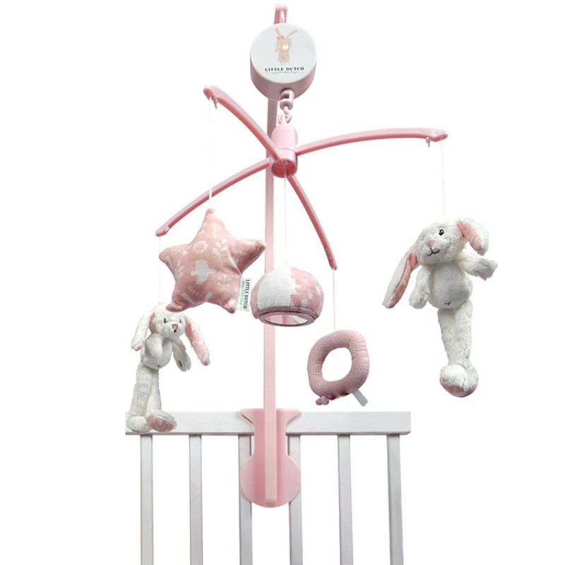 Mobile musical lapin Adventure pink Little Dutch