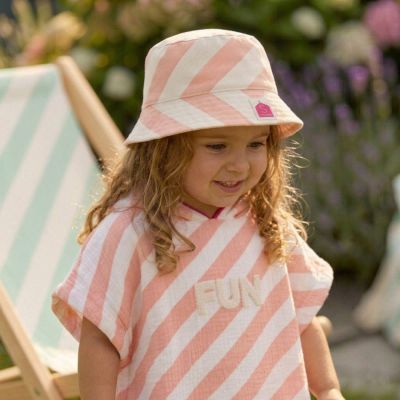 Poncho de plage à rayures Roses Pop (1-3 ans)