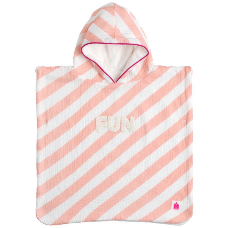 Poncho de plage à rayures Roses Pop (1-3 ans) Sauthon Produit 1