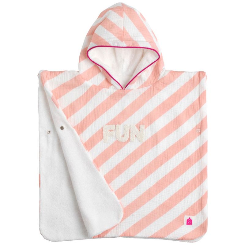 Poncho de plage à rayures Roses Pop (1-3 ans) Sauthon Produit 3