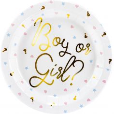 Lot de 6 assiettes garçon ou fille (23 cm) - Party Deco